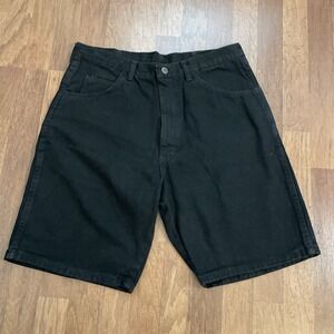 Wrangler Men's Relaxed Fit Black Denim Shorts  Sz 34 9" Inseam VTG NWT